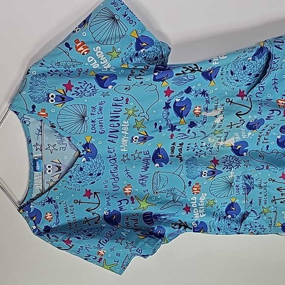 Disney Finding Dory large blue scrub top - Picture 2 of 5
